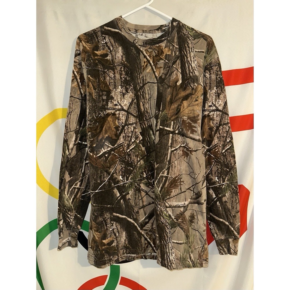 Realtree Camo T Shirt Mens Large Long Sleeve Cotton Hunting